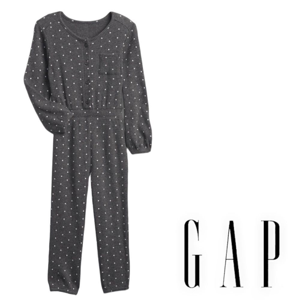 GAP Kids | Heather Gray | Toddler Waffle-Knit Pocket Jumpsuit